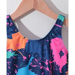 Pine Kids Sleeveless Printed  Legged Swimsuit - Blue