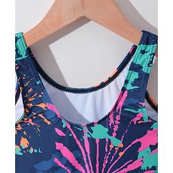 Pine Kids Sleeveless Printed  Legged Swimsuit - Blue