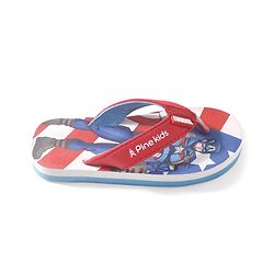 Pine Kids Marvel Slip On Flip Flops With Captain America Design - Red