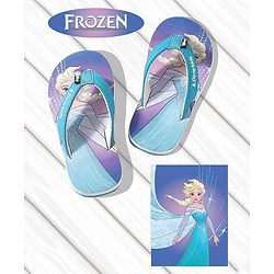 Pine Kids Disney  Slip On Flip Flops With Disney Frozen Print-Teal Blue