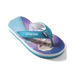 Pine Kids Disney  Slip On Flip Flops With Disney Frozen Print-Teal Blue