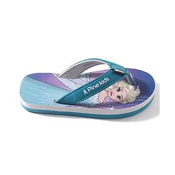 Pine Kids Disney  Slip On Flip Flops With Disney Frozen Print-Teal Blue
