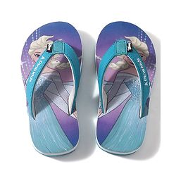Pine Kids Disney  Slip On Flip Flops With Disney Frozen Print-Teal Blue