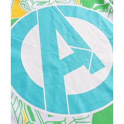 Pine Kids Marvel Cotton Knit Half Sleeves T-Shirt & Shorts Set With The Avengers Graphics - Green