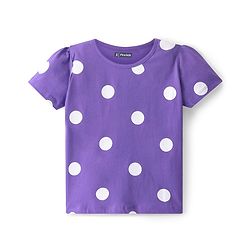 Pine Kids Half Sleeves Night Suit Polka Dot Print - Passion Flower