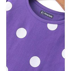 Pine Kids Half Sleeves Night Suit Polka Dot Print - Passion Flower