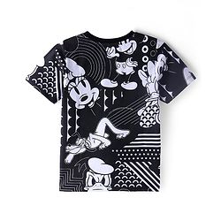 Pine Kids Disney  Half Sleeve T-Shirt with Mickey Mouse Family Graphics - Black