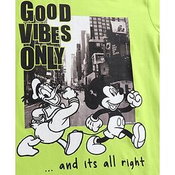 Pine Kids Disney 100% Cotton Knit Half Sleeve T-Shirt with Mickey Mouse Family Graphics - Green