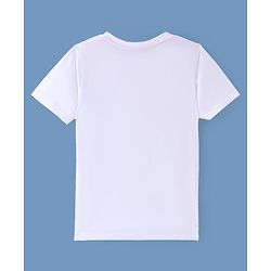 Pine Kids Disney  Half Sleeve T-Shirt with Mickey Mouse Graphics - White