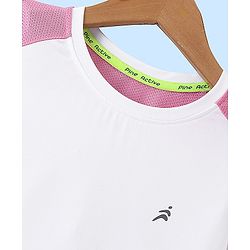 Pine Active High Stretch Skin Friendly Half Sleeves T-Shirt -White