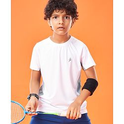 Pine Active High Stretch Skin Friendly Half Sleeves T-Shirt -White