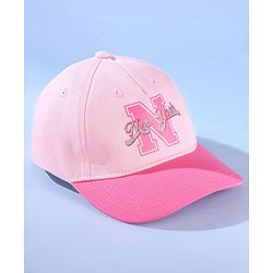 Pine Kids Summer Cap New York Print - Pink