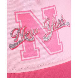 Pine Kids Summer Cap New York Print - Pink