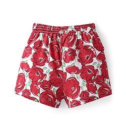 Pine Kids Terry Knit Mid Thigh Length Shorts Floral Print - Multicolor