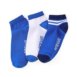 Pine Kids Ankle Length Socks Logo Design Pack of 3 - Multicolor