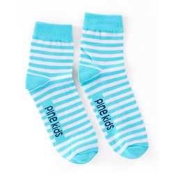 Pine Kids High Ankle Length Socks Hawaiin Theme Print Pack of 3 - Blue