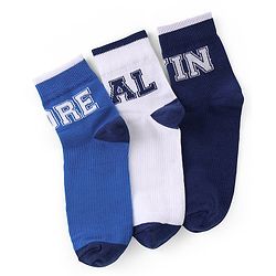 Pine Kids Knit High Ankle Length Socks with Text Design Pack of 3 - Multicolour