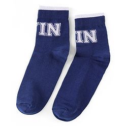 Pine Kids Knit High Ankle Length Socks with Text Design Pack of 3 - Multicolour