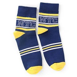 Pine Kids High Ankle Length Socks Text and Stripes Print Pack of 3 - Multicolor
