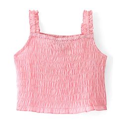 Pine Kids Cotton Woven Sleeveless Solid Color Top & Shorts Set - Pink
