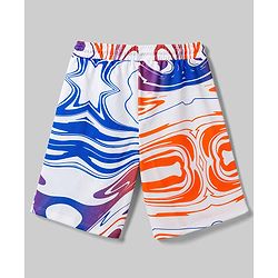 Pine Active Half Sleeves T-Shirt and Shorts Set Marble Print - White