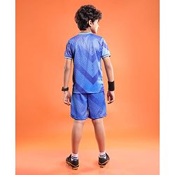 Pine Active Half Sleeves All Over Printed T-Shirt and Shorts Set - Blue