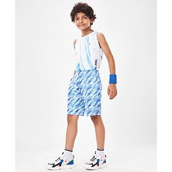 Pine Active Super Stretch Printed Cycling Shorts - Blue