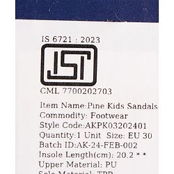 Pine Kids Velcro Closure Party Wear Sandals - Silver