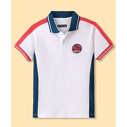Pine Kids 100% Cotton Knit Half Sleeves T-Shirt With Football Print - White