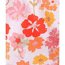 Pine Kids Sleeveless Floral Printed A-Line Frock - White & Pink