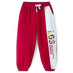 Pine Kids Cotton Knit Full Length Text Printed Lounge Pant - Scarlet Red