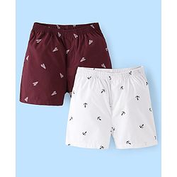 Pine Kids Cotton Elasticated Boxers Ice Cream Print Pack of 2 (Color May Vary)