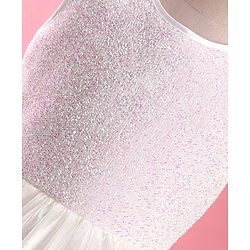 Pine Kids Sleeveless Solid Color Party Frock - White