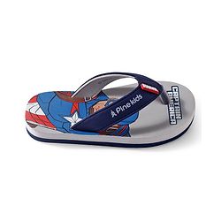 Pine Kids Marvel Slip On Flip Flops  Captain America Design - Grey & Blue