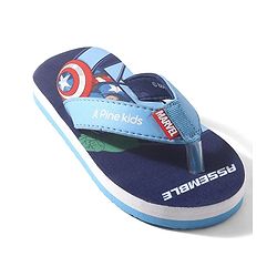 Pine Kids Marvel Slip On Flip Flops Avenger Design - Navy Blue
