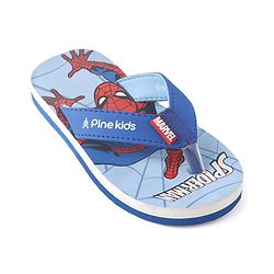 Pine Kids Marvel Slip On Flip Flops With Spiderman Print - Light Blue