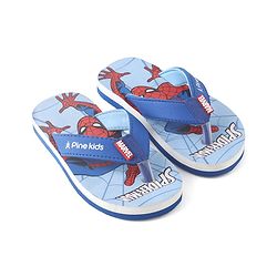 Pine Kids Marvel Slip On Flip Flops With Spiderman Print - Light Blue