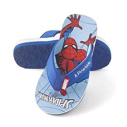 Pine Kids Marvel Slip On Flip Flops With Spiderman Print - Light Blue