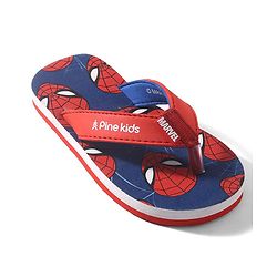 Pine Kids Marvel Slip On Flip Flops Spiderman Design - Blue & Red