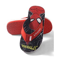 Pine Kids Marvel Slip On Flip Flops Spiderman Design - Black & Red