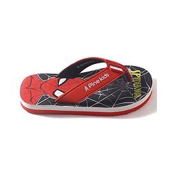 Pine Kids Marvel Slip On Flip Flops Spiderman Design - Black & Red