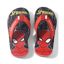 Pine Kids Marvel Slip On Flip Flops Spiderman Design - Black & Red
