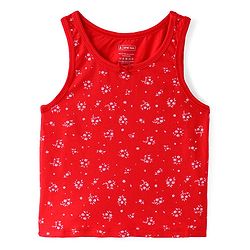 Pine Kids Cotton Lycra Knit Sleeveless  Slips  Floral Print Pack of 3 - Multicolour