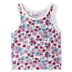 Pine Kids Cotton Lycra Knit Sleeveless  Slips  Floral Print Pack of 3 - Multicolour