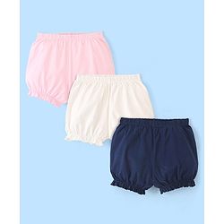 Pine Kids Cotton Elasticated Bloomers Pack of 3 (Color May Vary)