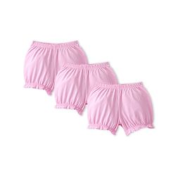 Pine Kids Cotton Lycra Mid Thigh Solid Panties & Bloomers Pack of 3 - Pink