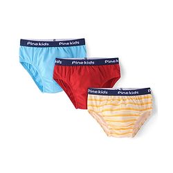 Pine Kids Cotton  Lycra Briefs Pack of 3  (Color May Vary)