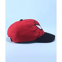 Pine Kids Marvel Cotton Summer Cap With Spiderman Graphics - Black