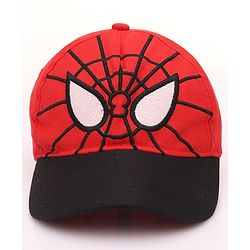 Pine Kids Marvel Cotton Summer Cap With Spiderman Graphics - Red