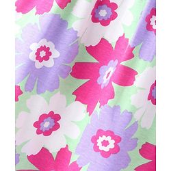 Pine Kids Cotton Knit Half Sleeves Frock with Floral Print - Green